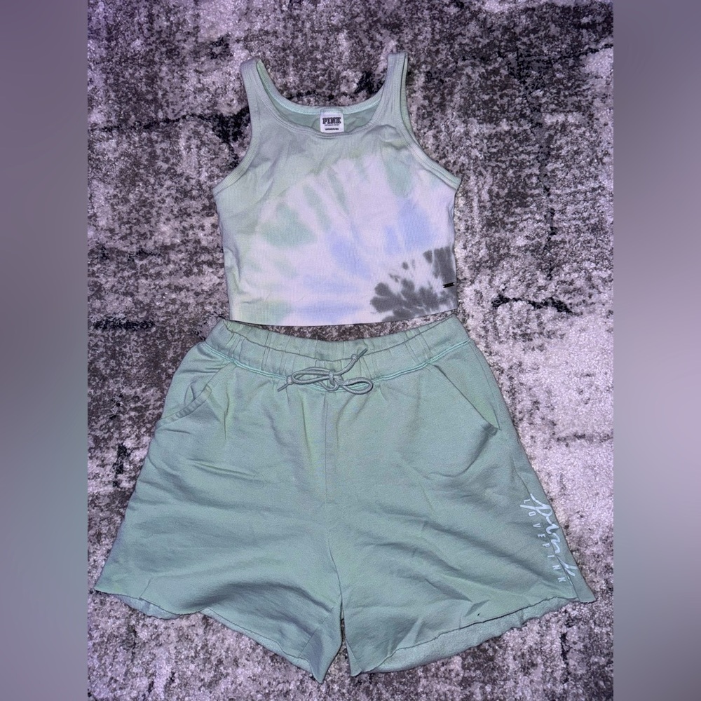 PINK tank top and shorts set